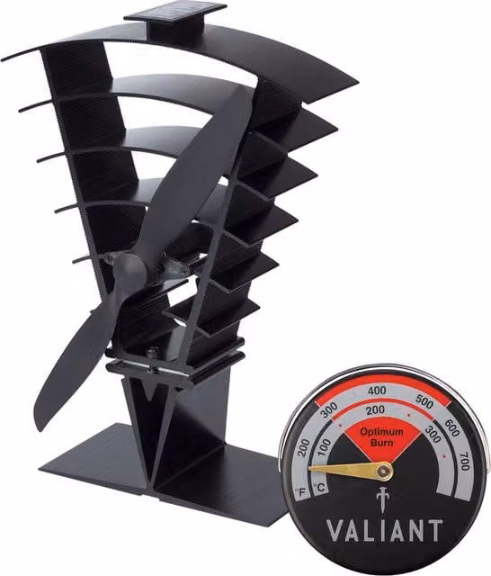 Vaillant Stove Fan and Magnetic Thermometer in Red