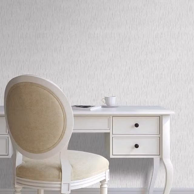 Muriva Nala Textured Wallpaper Roll in White and Silver