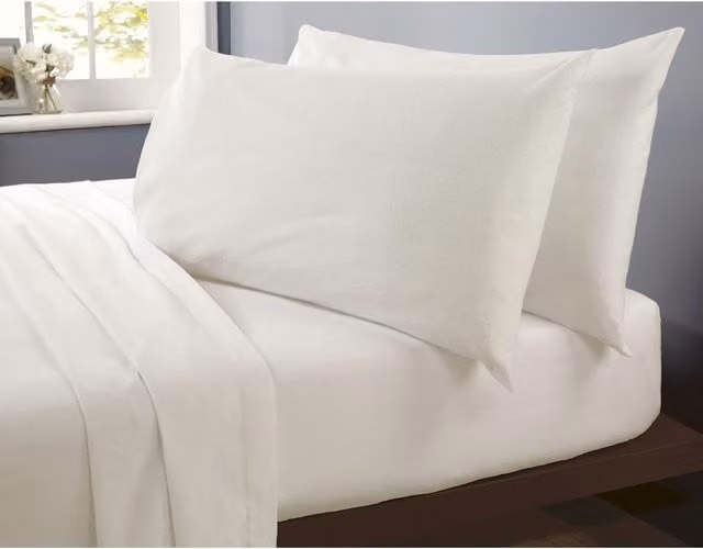 Rapport Home Plain Flannelette Polycotton Soft Touch Fitted Sheet, W: 180 cm, D: 200 cm
