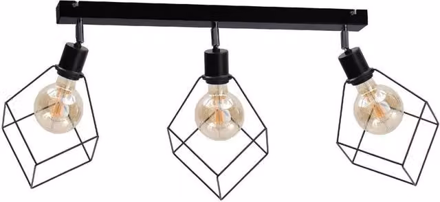 Netlighting Ruben Black Ceiling Spotlight Bar, 63cm, 3x E27, Adjustable and Dimmable