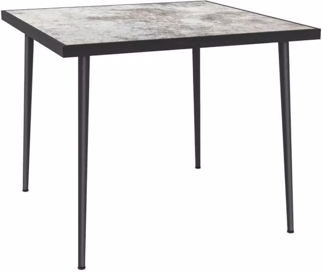 Chilli Seating Arizona Square Outdoor Dining Table with White Marble Effect Tempered Glass Top