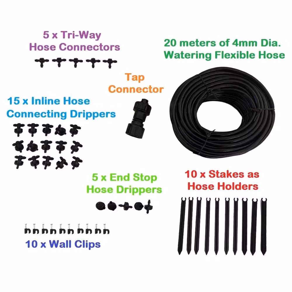 NESTLUNE Black Garden Drip Irrigation Watering System, 1.25 kg – 2