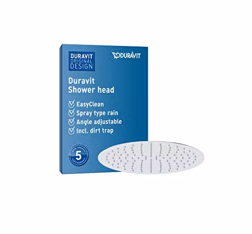 Duravit Universal Round Rain Overhead Shower Head in Chrome, Diameter: 40 cm – 1