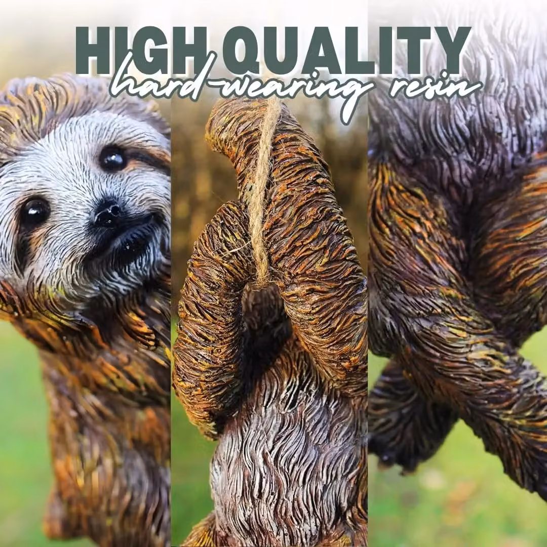 Marco Paul Sloth Hanging Garden Statue in Brown Resin – 5