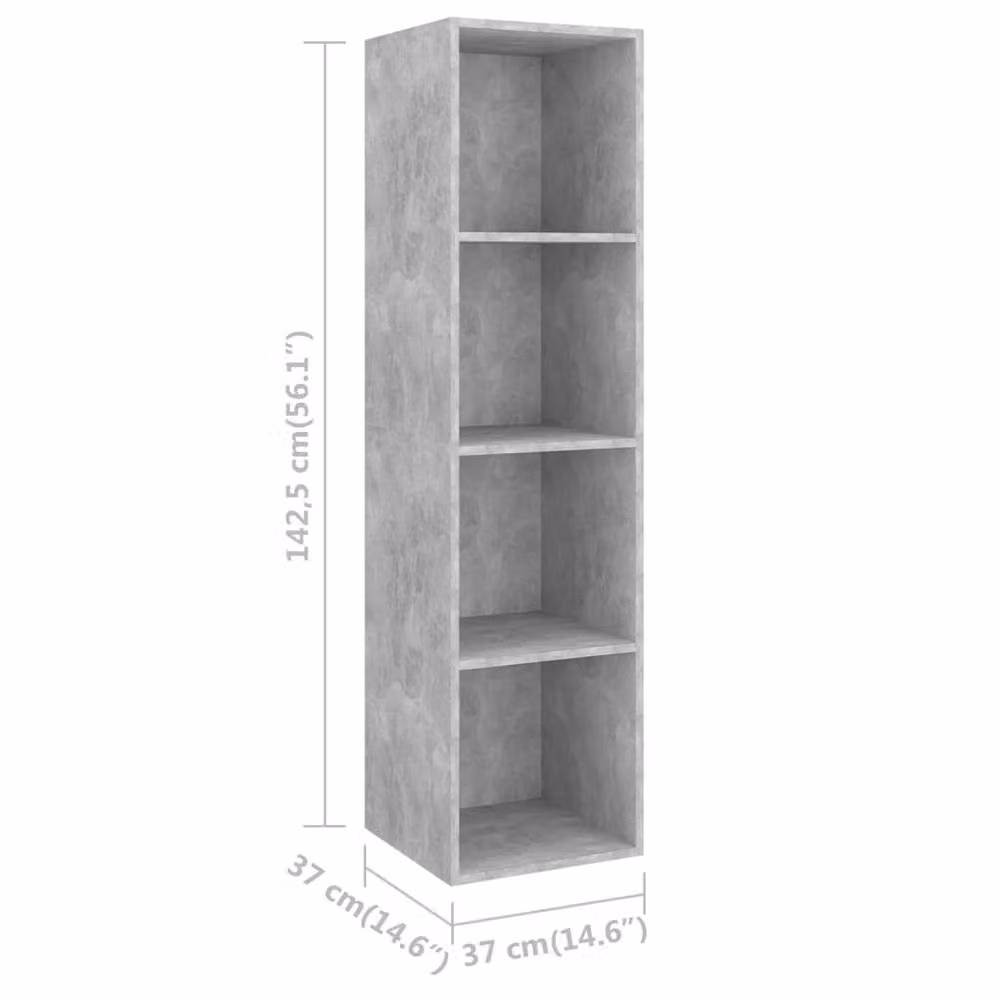 Berkfield Home Practical 3 Piece TV Cabinet Set in Concrete Grey MDF – 4