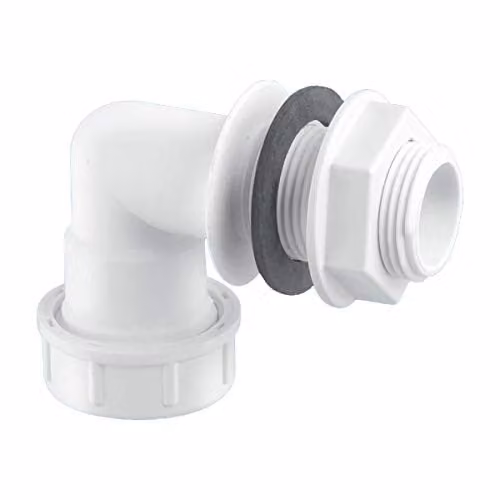 McAlpine Universal Bent Tank Connector 19/23mm, White
