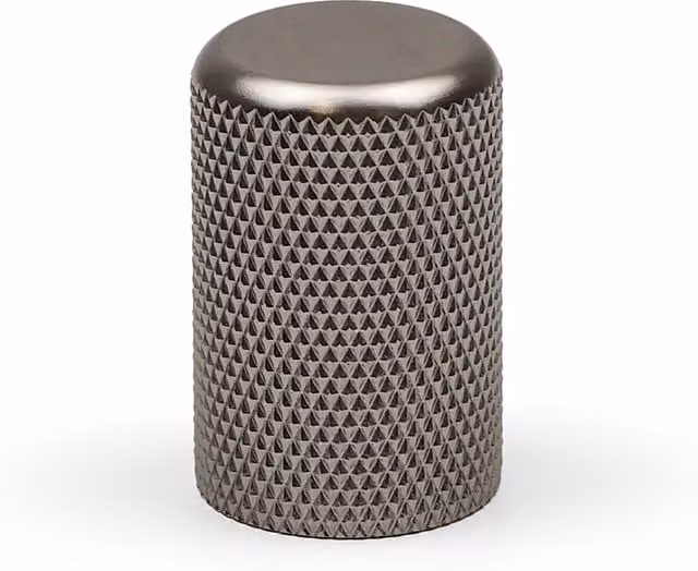 Handle & Home Brushed Grey and Silver 18mm Diameter Knurled Cylinder Knob