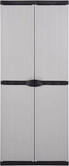 Berkfield Home Garden Storage Cabinet with 3 Shelves, Grey and Black, W/D/H: 68 x 40 x 168 cm – 1
