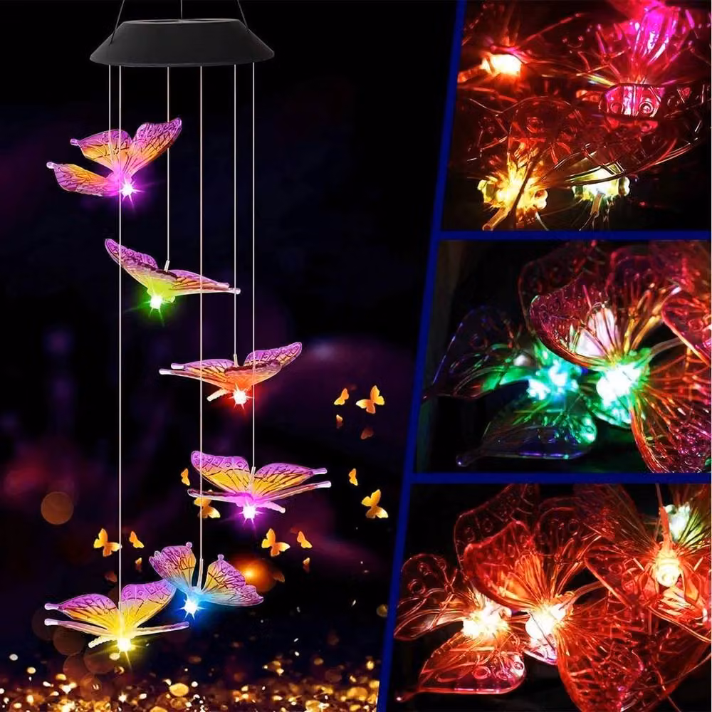 SPETLEK Solar Powered Multicolour LED Wind Chimes for Garden Decor – 6