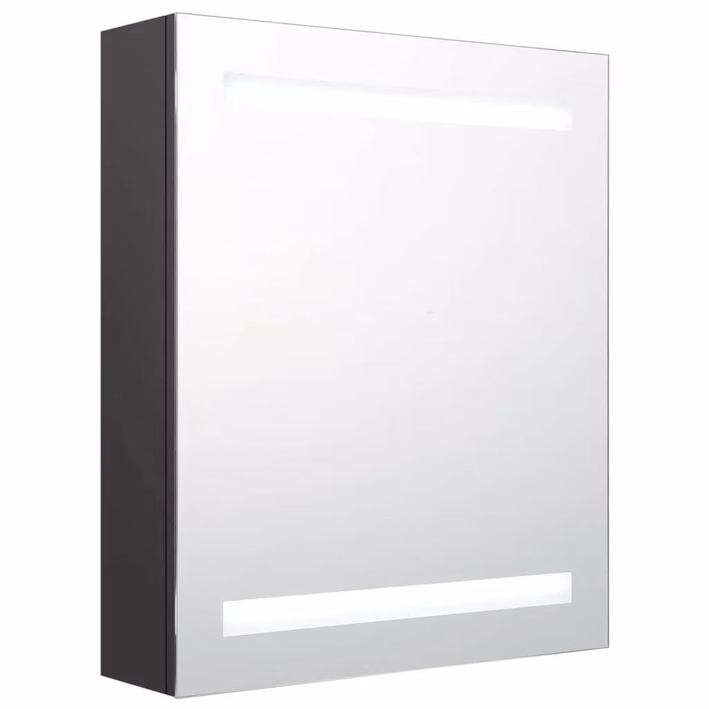 Berkfield Home LED Bathroom Mirror Cabinet in Anthracite and Black, W/D/H: 50 x 14 x 60 cm – 2