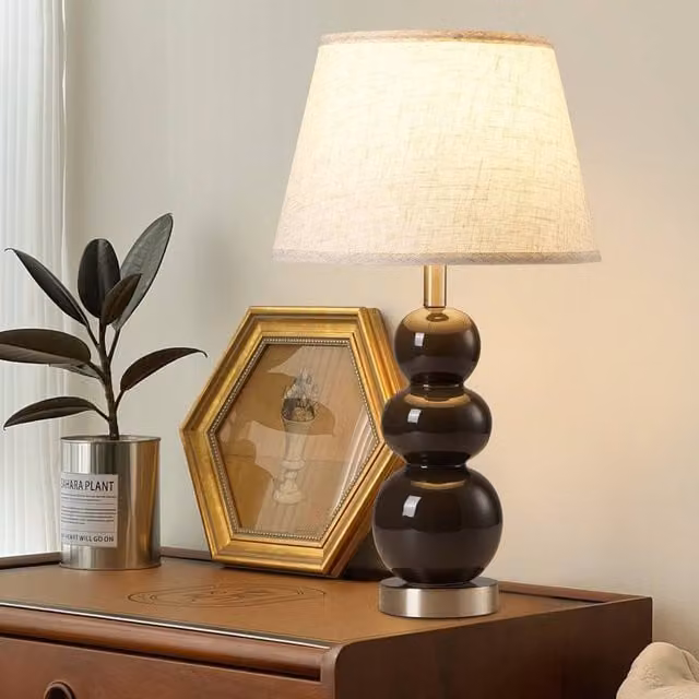 Garwarm Set of 2 Grey Ceramic Table Lamps with USB Ports and Bulbs Included, Height: 62.4 cm – 1