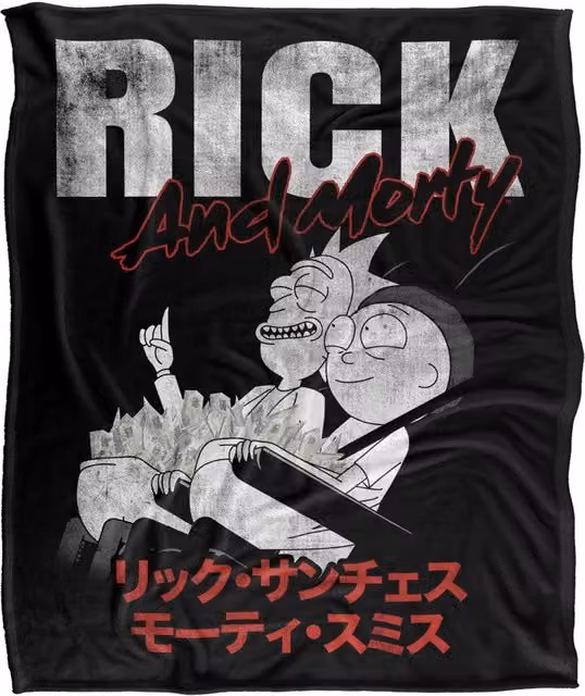 Warner Bros. Rick and Morty Manga Silky Touch Super Soft Fleece Throw Blanket, Multicolour, W: 91.44 cm x L: 147 cm – 6