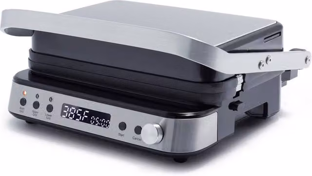 GreenPan Bistro 6-in-1 Contact Grill and Griddle with Silver Ceramic Non-Stick Coating – 1