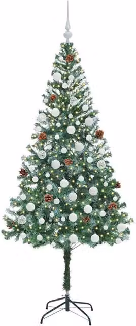 Berkfield Home Elegant Artificial Christmas Tree in Green, Height: 180 cm, W/D: 90 x 90 cm