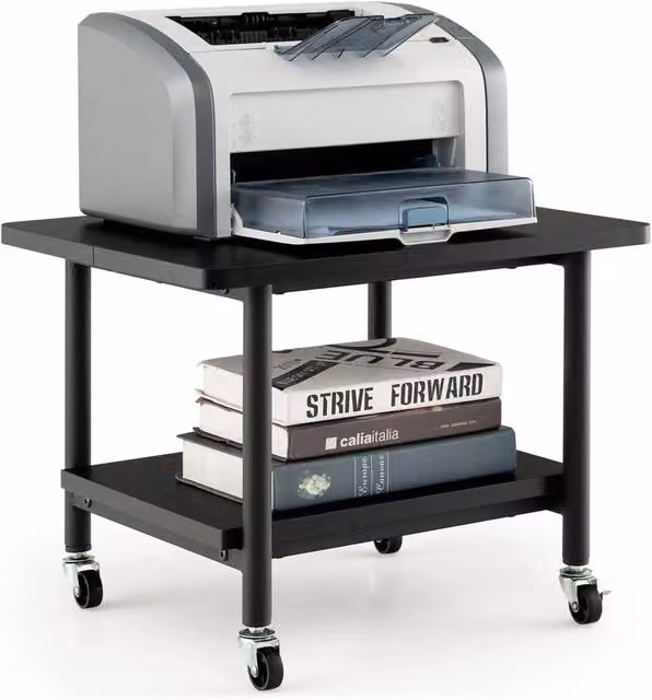 Kelvenix Black Metal Under Desk Printer Stand and Table