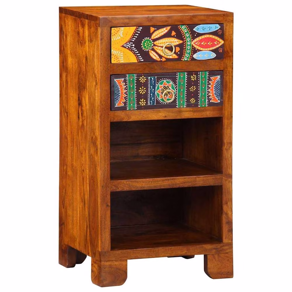 Berkfield Home Telephone Stand in Honey Brown, Solid Acacia Wood, W/D/H: 40 x 35 x 75 cm – 2