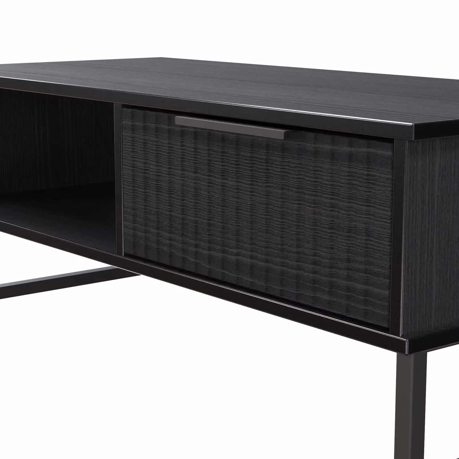 2 U Menai Ready Assembled 1 Drawer Coffee Table in Black – 3