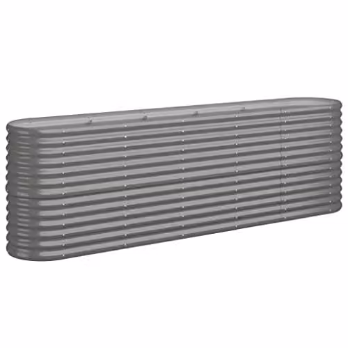 vidaXL Grey Steel Raised Garden Bed for Vegetable, Herb or Ornamental Gardens, W/D/H: 224 x 40 x 68 cm – 1
