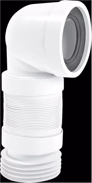 McAlpine 90 Degree Flexible WC Connector in White – 1