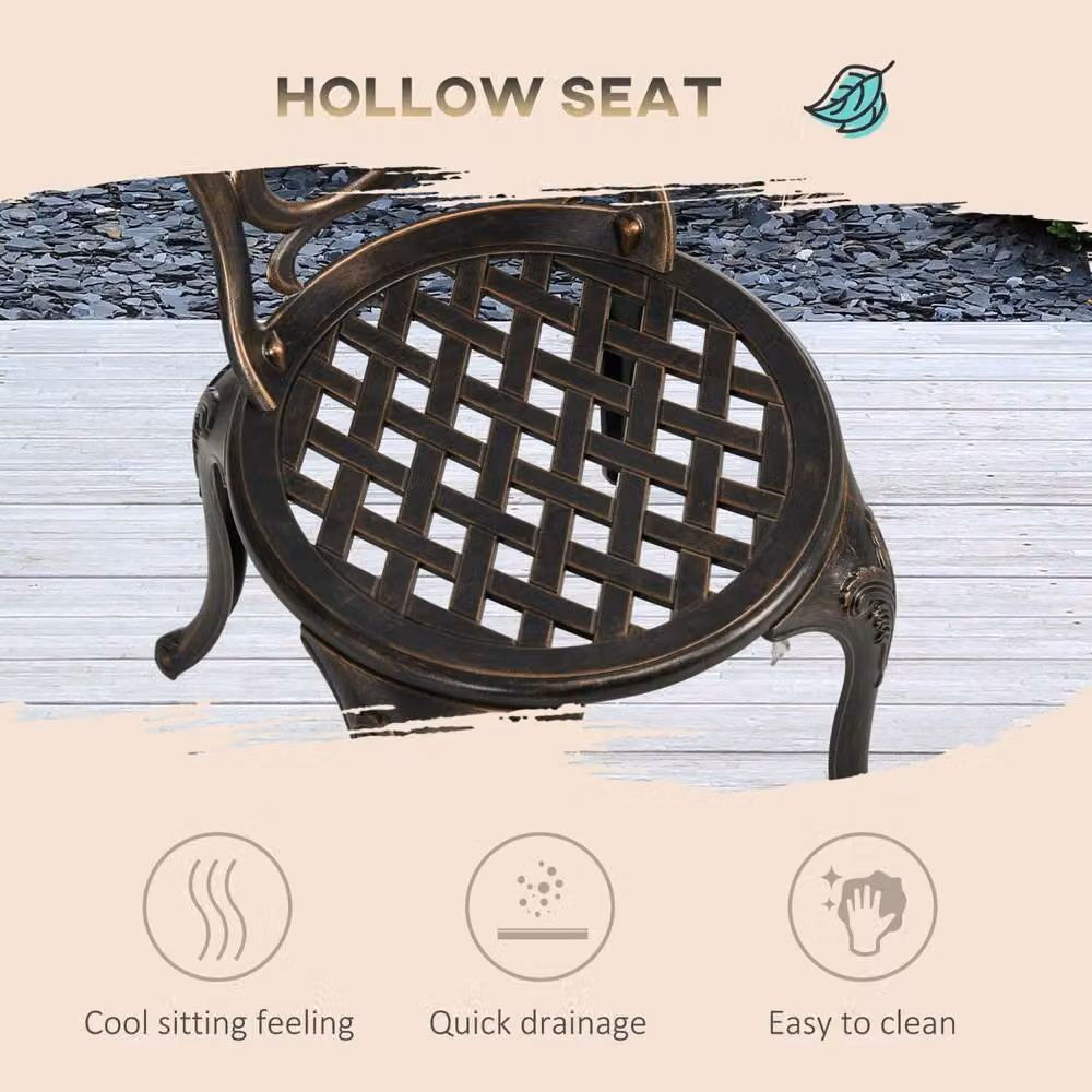 Wyld Haus Niso 3 Piece Bronze Aluminium Bistro Set with Parasol Hole – 5