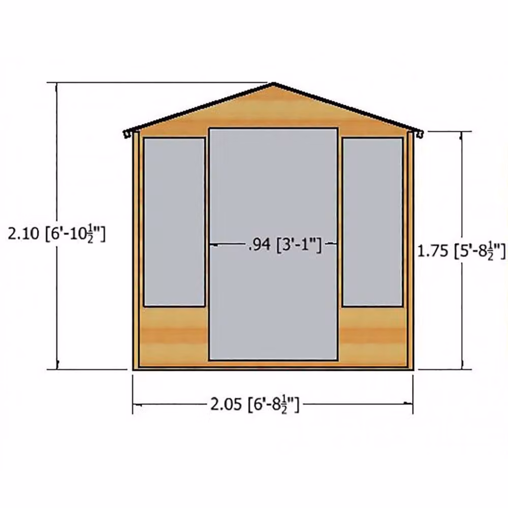 Shires Westminster Summerhouse with Double Doors and Opening Windows, Light Brown, W: 400 cm, D: 205 cm, H: 210 cm – 3