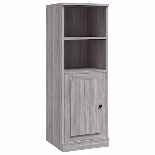 vidaXL Modern Grey Sonoma Highboard with Hinged Doors and Internal Shelves, W/D/H: 36 x 35.5 x 103.5 cm