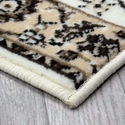 runrug Traditional Oriental Hallway Runner Rug in White and Beige, W/D: 60 x 270 cm – 4