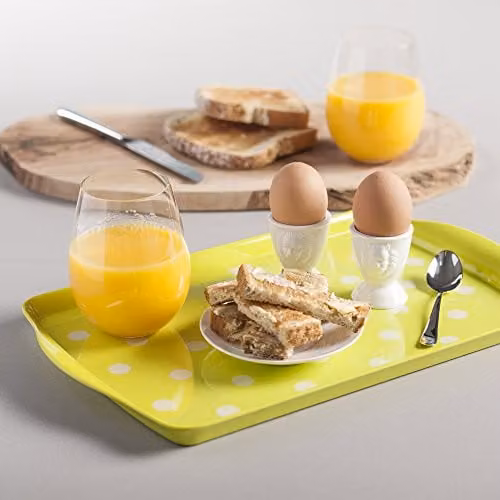 Zeal Melamine Dotty Rectangular Serving Tray with Handles, Green, W: 38 cm x D: 24 cm – 2
