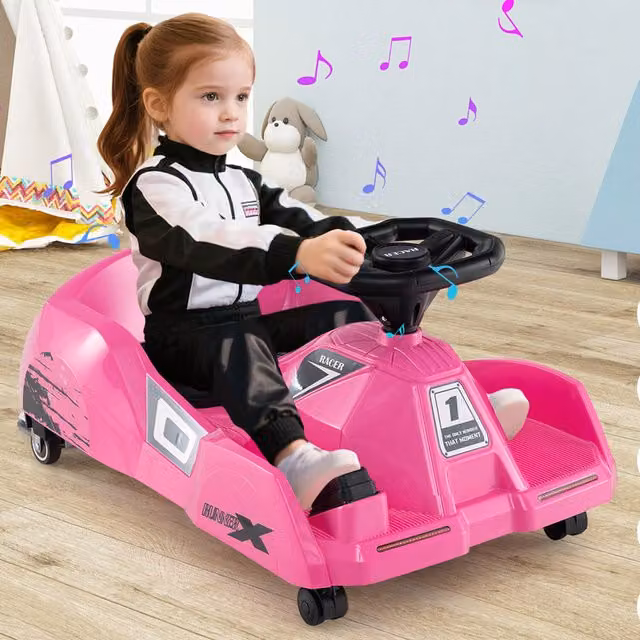 Costway Electric Ride-On Go Kart in Pink