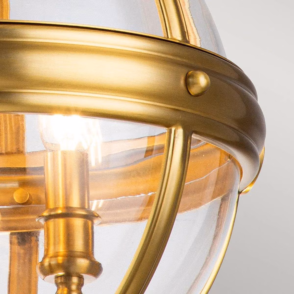 Netlighting Feiss Adams Spherical Pendant Ceiling Light in Burnished Brass and Yellow Glass – 2