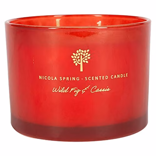 Nicola Spring Wild Fig & Cassis Scented Soy Wax Candle, Red, 350g