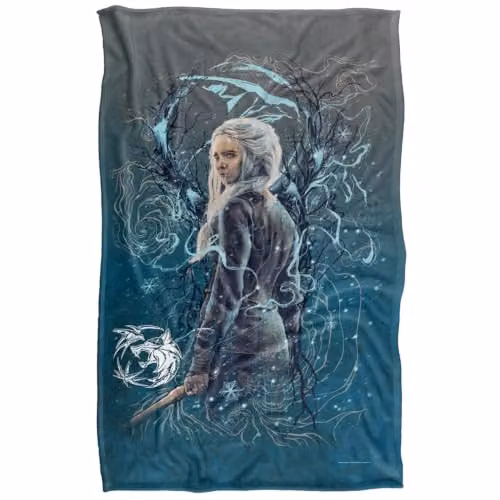 The Witcher Ciri Airbrush Silky Touch Super Soft Fleece Throw Blanket, Multicolour, W: 91 cm, D: 147 cm