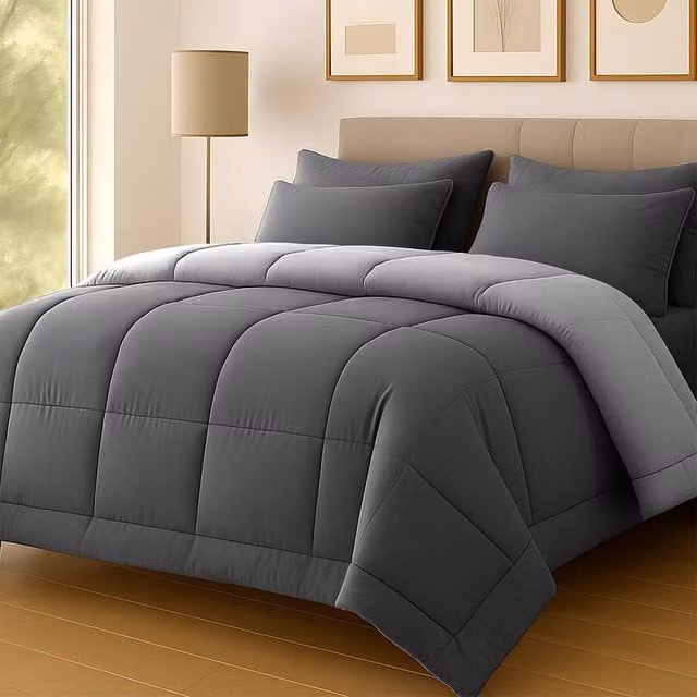 Lazzaro Home All Season Hotel Quality Hollow Fibre Duvet, 10.5 Tog, Grey, Single