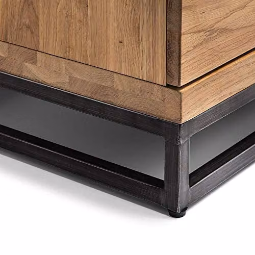 Julian Bowen Brooklyn Industrial Oak and Metal TV Unit, W: 120 cm, D: 40 cm, H: 50 cm – 4