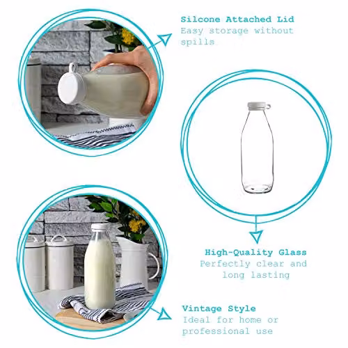 Argon Tableware Tallo Glass Carafe with Lid, Transparent White, 1 Litre – 2