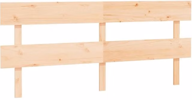 Berkfield Home Rustic Solid Pine Bed Headboard in Beige, W/D/H: 204 x 3 x 81 cm