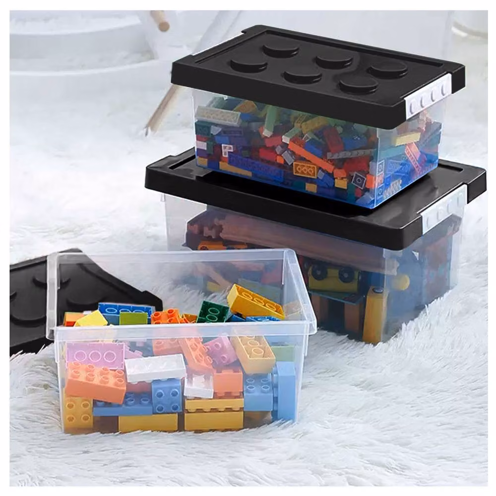 Greentainer Set of 2 Stackable Toy Storage Bins with Lid in Multicolour – 3
