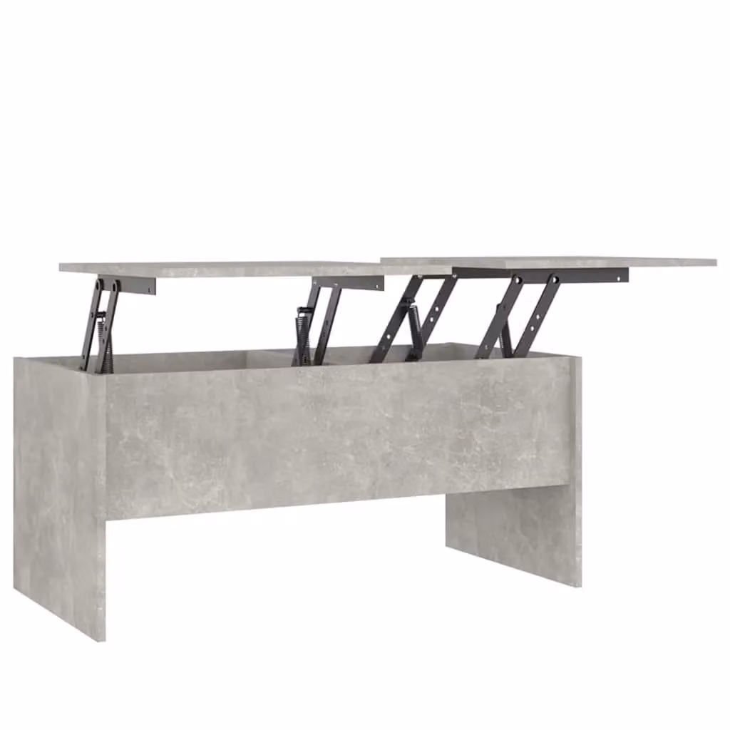 Berkfield Home Modern Rectangular Coffee Table in Grey with Lift Mechanism, W: 102 cm, D: 50.5 cm, H: 46.5 cm – 2