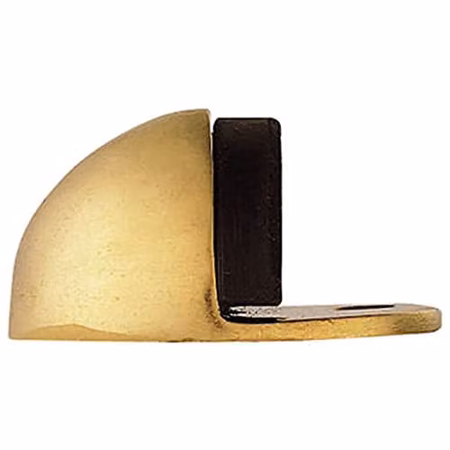 Loops Floor-Mounted Oval Doorstop in Polished Brass