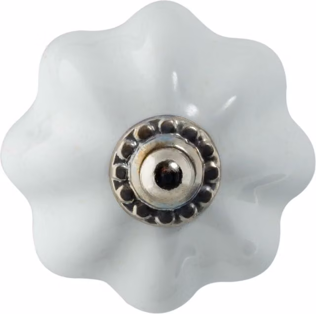 Nicola Spring White Ceramic Floral Cabinet Knob