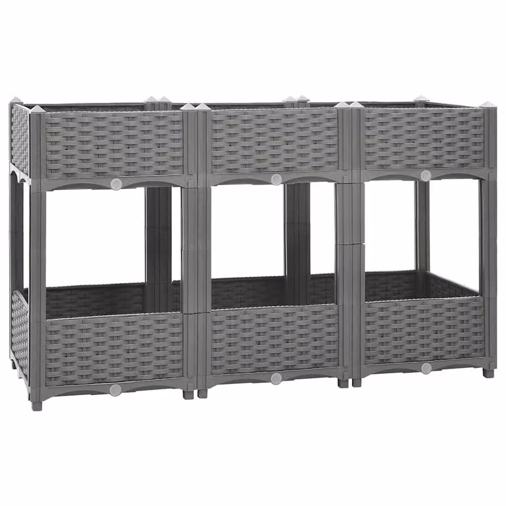 Berkfield Home Grey Polypropylene Raised Bed W/D/H: 120 x 40 x 71 cm – 1