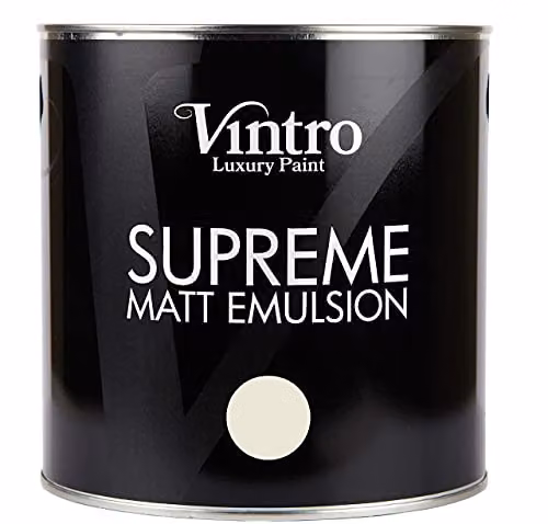Vintro Luxury Matt Emulsion Multi Surface Paint in Ermine Beige, 2.5L – 3