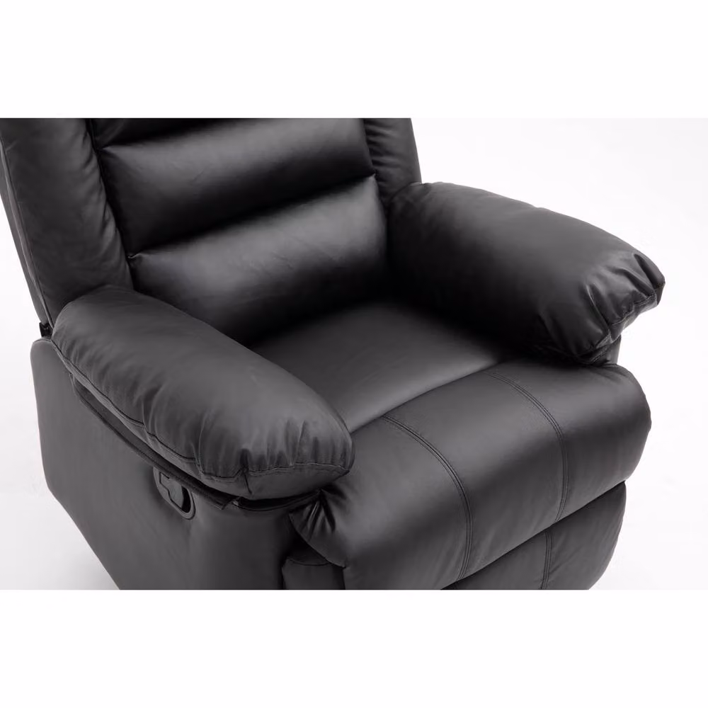 LUXURY LIFE Lansbury Black Leather Recliner Armchair – 3