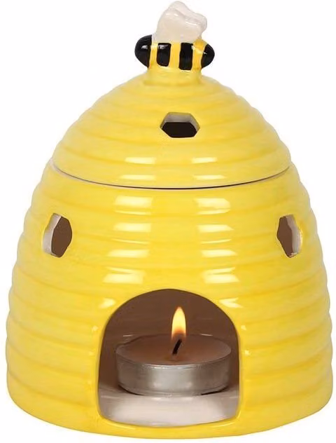 KDMD Yellow Beehive Ceramic Oil Burner and Tealight Lamp