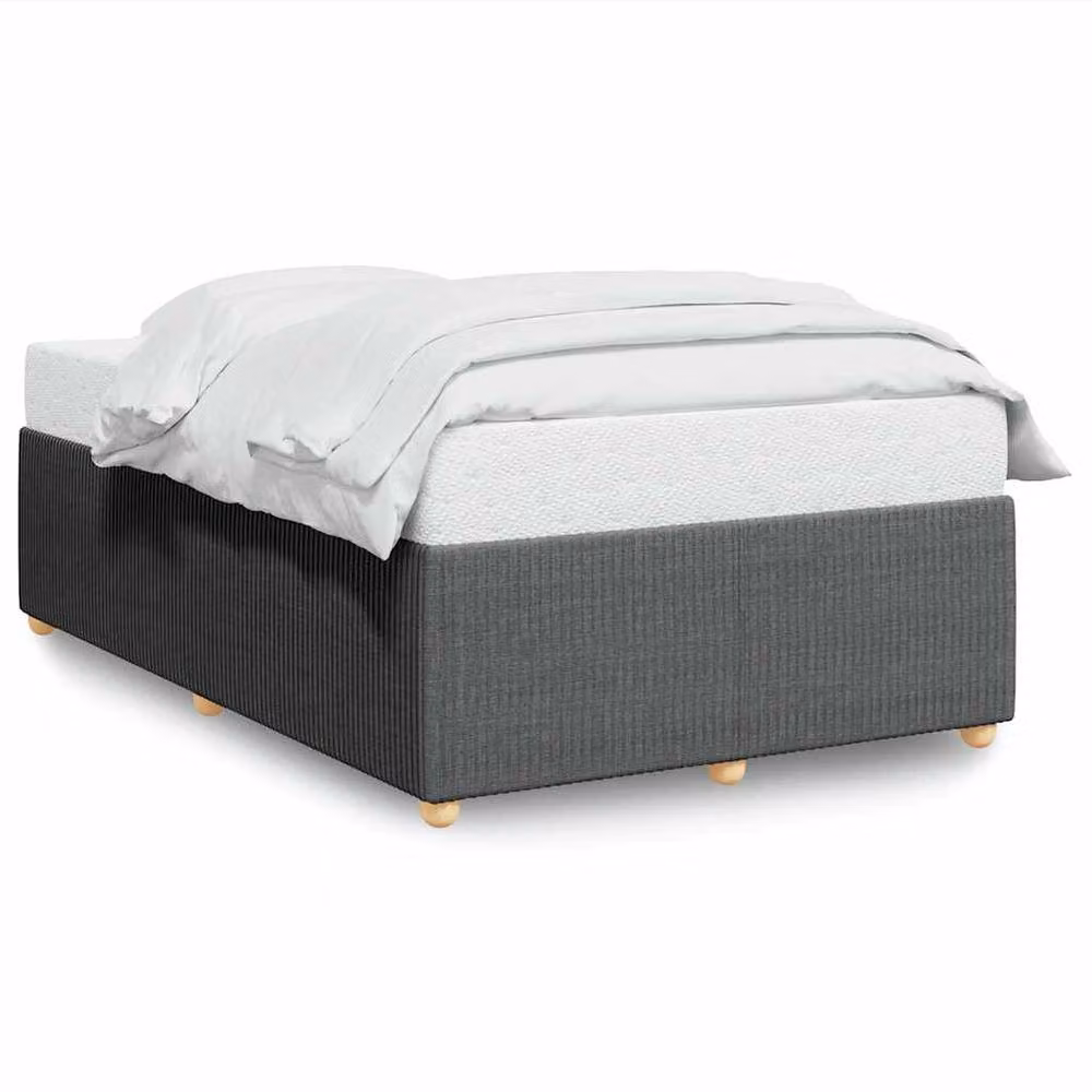 Berkfield Home Soft Fabric Bed Frame in Grey, W/D/H: 140 x 190 cm – 3