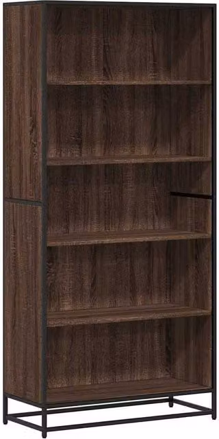 Berkfield Home Industrial Bookcase in Brown Oak, W/D/H: 80.5 x 35 x 170.5 cm – 1