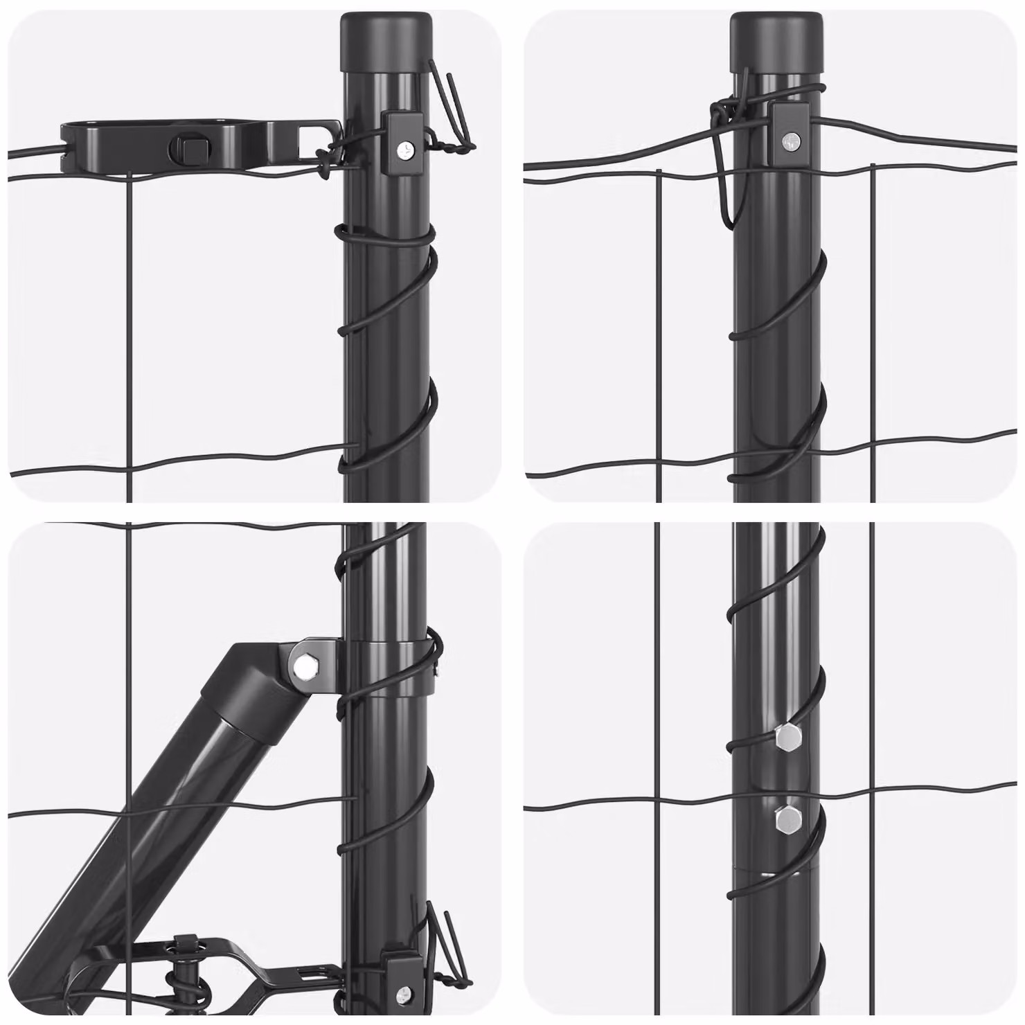 Berkfield Home Euro Fence with 7 Spike Posts, Galvanised Steel, Grey and Silver, W: 10 m, H: 1.4 m – 5