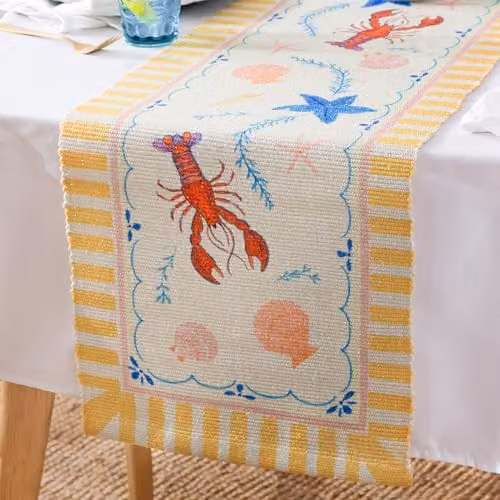 Riva Home Brunch Stripes Table Runner, Multicolour Maritime Striped, W: 180 cm, D: 35 cm – 1