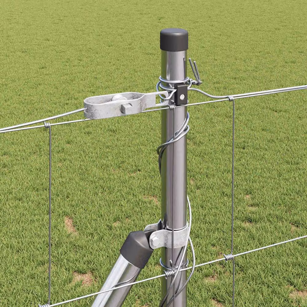 Berkfield Home Durable Field Fence in Silver Galvanised Steel, 1.2 x 25 m – 3
