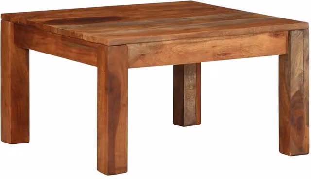 Berkfield Home Rustic Acacia Wood Coffee Table, Brown, W/D/H: 60 x 60 x 35 cm – 1